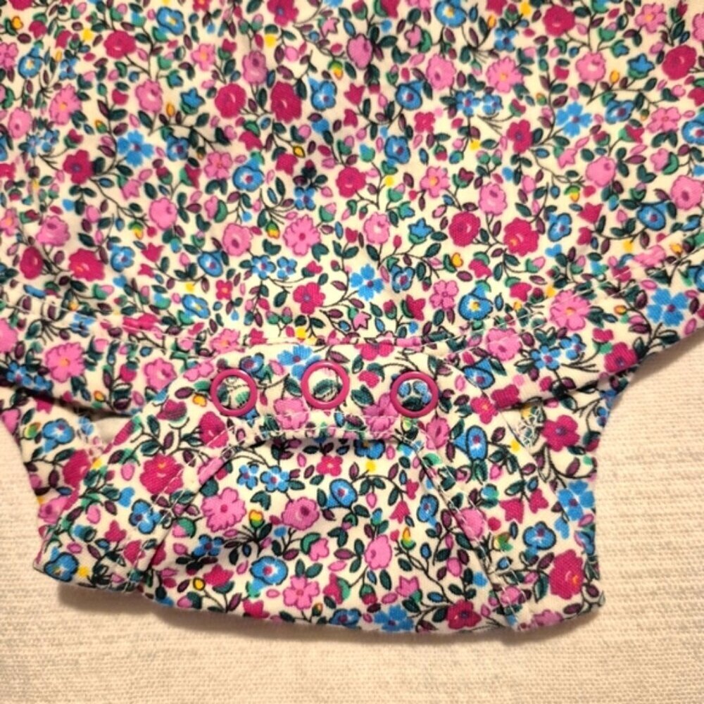 Jojo Maman Bébé girls size 3-6 months floral bodysuit EUC - Picture 2 of 6